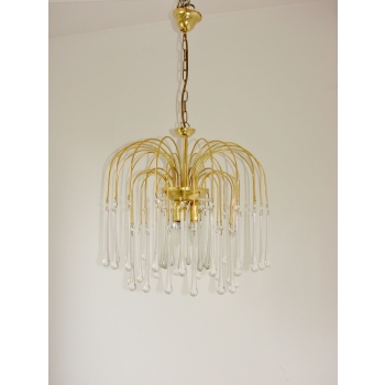 Designerska lampa Paolo Venini z elementami szklanymi